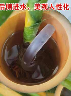 鱼缸水泵循环泵D款竹子流水摆件造景养鱼竹子增氧过滤器送水轮