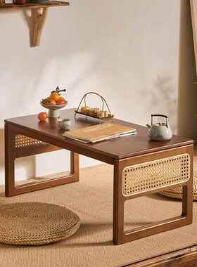 藤F98TTM67编飘桌子习书可折叠小茶几榻榻米炕桌床上学窗桌窗台矮