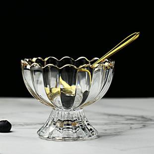 双皮奶碗花瓣透明冰淇淋酸奶杯创意家用奶茶甜品杯子双皮奶专用碗