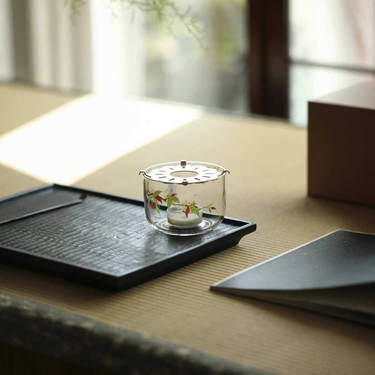 手工贴花桂花玻璃温茶炉蜡烛底座耐热高硼硅玻璃温茶器暖茶炉,餐饮具,茶具礼盒,淘宝优惠券,粉丝福利购,淘宝优惠卷