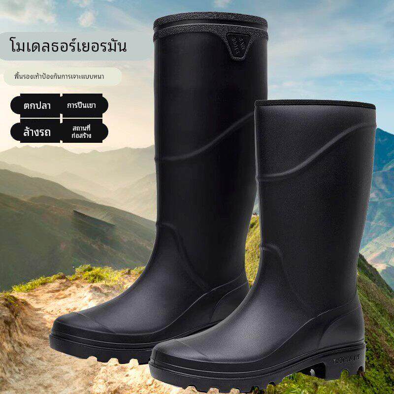 雨鞋男款高筒劳保防水防滑胶鞋钓鱼水鞋中筒工地耐磨长筒雨靴