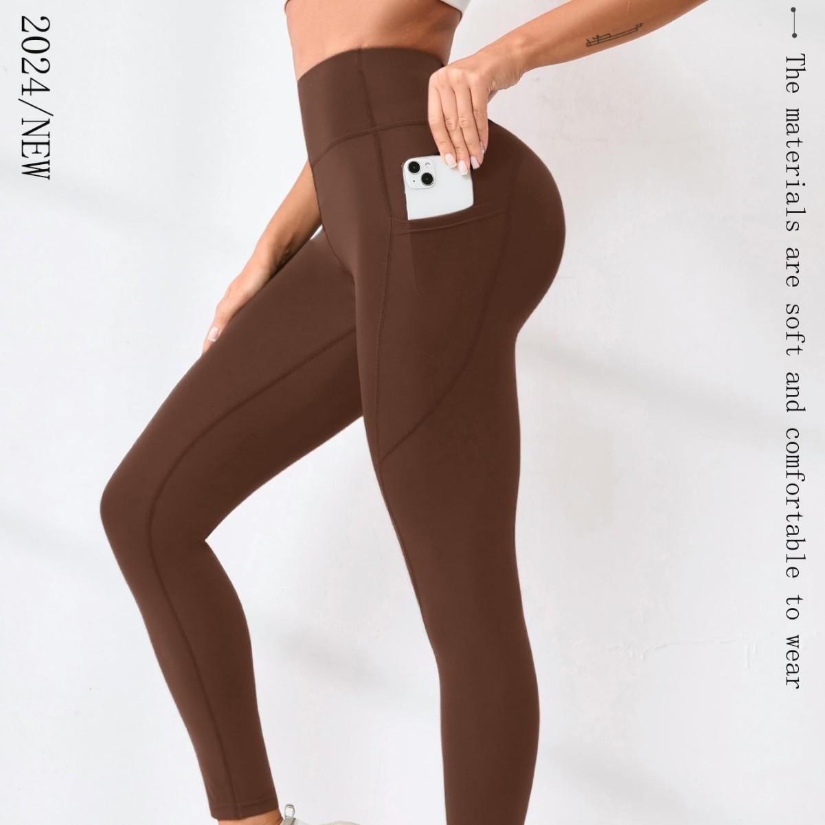 Women Pants Crescent Pocket Waist Elastic Seven Activities