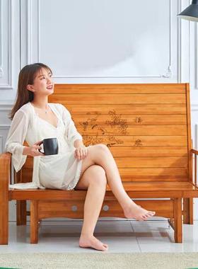 竹休沙发床两用闲可折叠双人午家户用客厅小型办公室单ULA人休睡