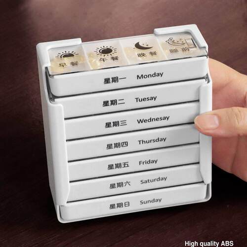 Pill Box Holder Weekly Medicine Storage Organizer Container