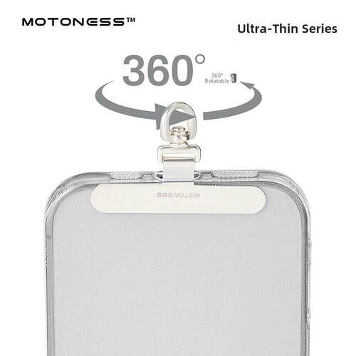 motoness不锈钢旋转垫片超薄手机挂绳金属夹片手机挂炼通用挂片