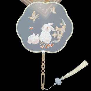 古风宫扇古典刺绣扇子中国风长短柄圆异形团扇绣花扇汉服舞蹈至哲