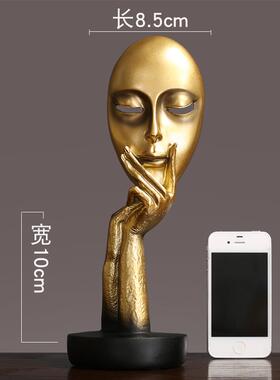 新款抽象术人脸面具轻奢现工代简约摆件艺创意家装饰品办公居室艺