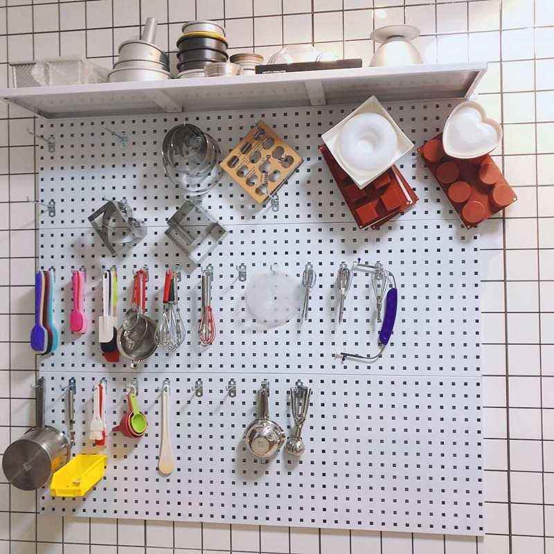 烘焙具工整理架洞洞板收纳架方工具挂板挂架挂钩孔工具壁置墙228