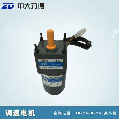 ZD中大力德电机110V 220V 6W 10W调速减速马达 配3-200比可选