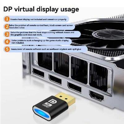 4K Displayport Dummy Plug DP Virtual Display Adapter DP