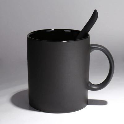 milk tea glass ceramic coffee mug cup cute cartoon spoon 杯