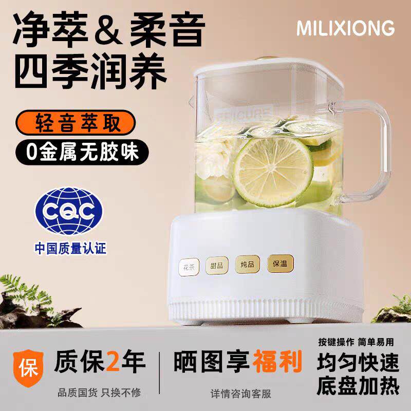 小方炖全玻璃养生壶家用多功能煮茶器烧水壶办公室小型迷你花茶壶