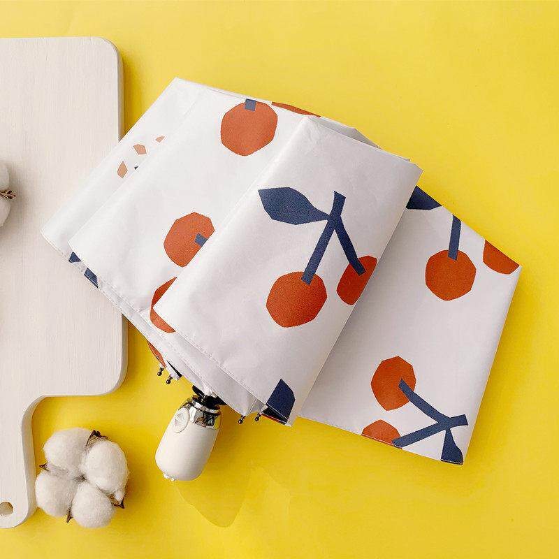 韩版ins甜美小清新五折晴雨伞两用全自动创意防风晒折叠遮遮阳伞