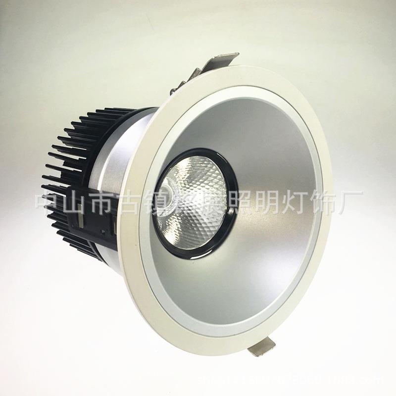 LED车铝锻压COB天花射灯外壳 LED聚光天花灯40W外壳 开孔165mm