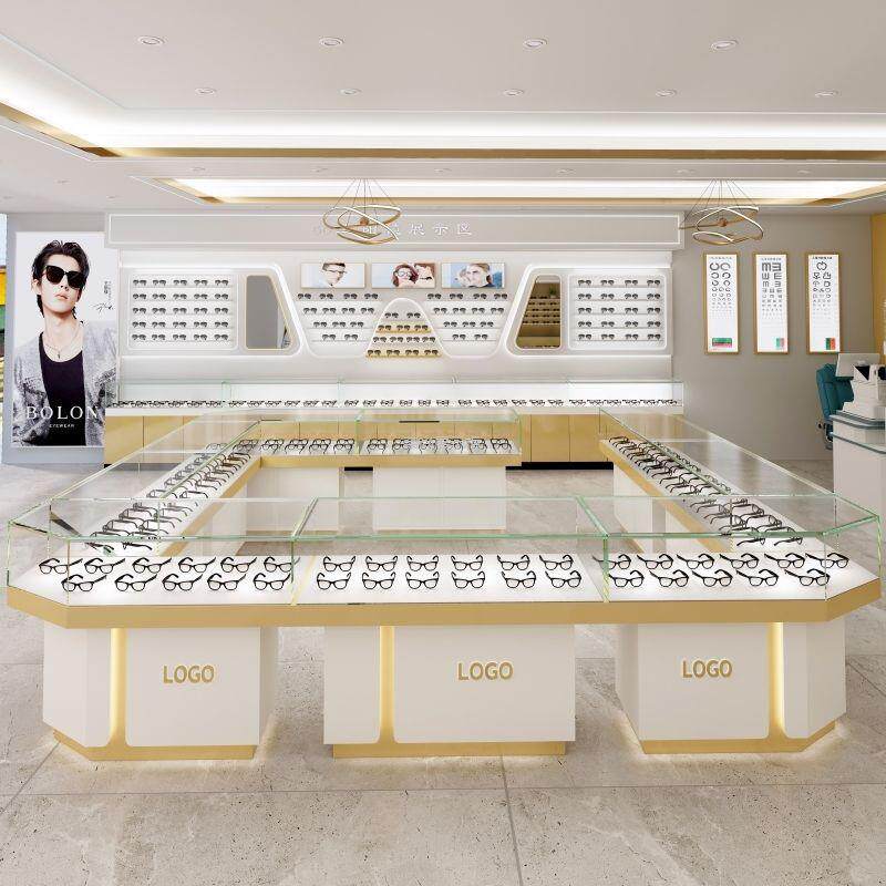 眼镜店专用展示柜防尘LED灯光可调节珠宝展柜烤漆玻璃展示柜展架