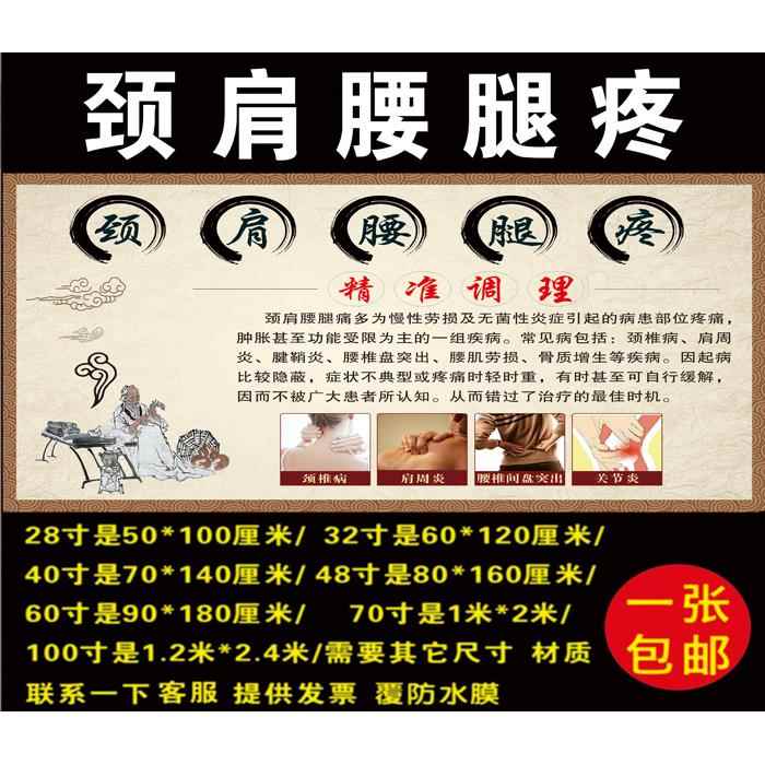 中医养生装饰画颈肩腰腿疼墙贴壁画艾灸大全大医精诚经络穴位挂图