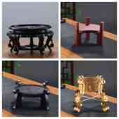 泡酒瓶家用圆形底座四方底座玻璃瓶花瓶座鱼缸树脂底座工艺品摆件