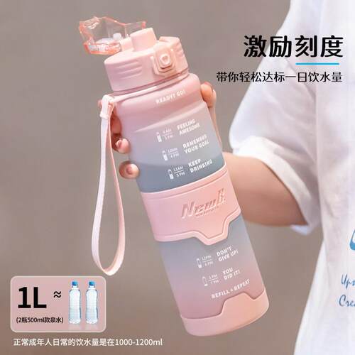淘森林夏天大容量水杯子女学生健身水壶2024新款高颜值1000ml茶杯