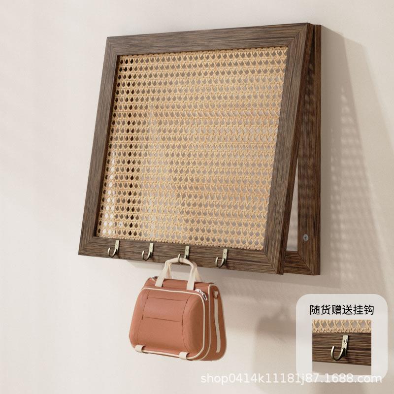 实木墙壁藤挂编钩式挂画配遮挡遮T3QMWGK挡盒装饰玄关墙面电箱电