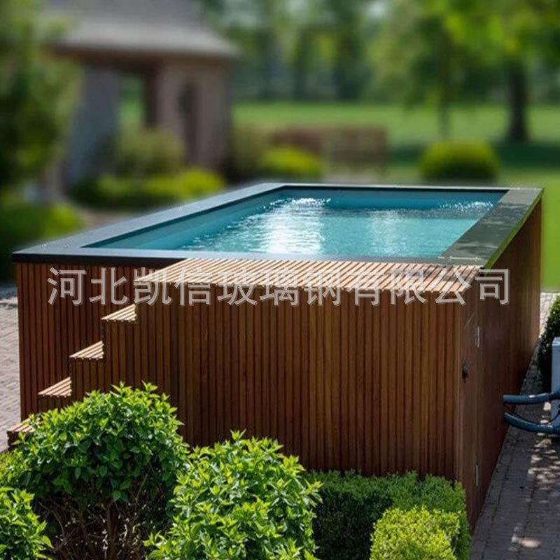 丙烯酸玻璃纤维木制马赛克 热跳水池室外花园豪华地上泳池