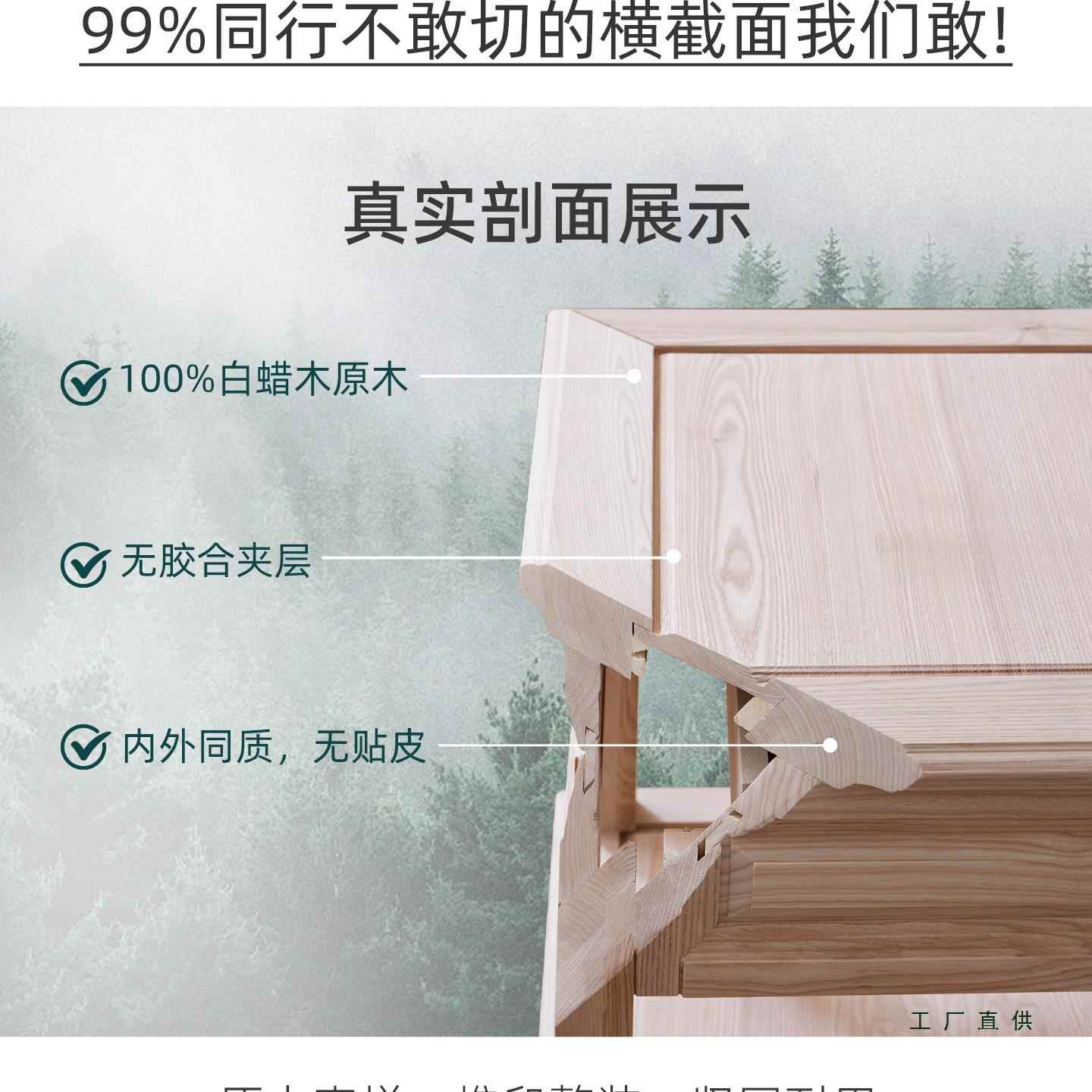 木鱼家具美式全实木抽纯原F95H8MT7木六斗室复古风客厅卧边柜柜收