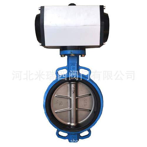气动对夹蝶阀软密封衬四氟蝶阀双作用蝶阀河北厂家D671F-10Q