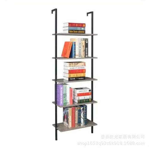 跨境梯型5架层开放式壁挂式书架办公靠墙书5004875架货落地收纳架