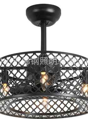 美复式古吊扇灯风扇灯餐厅卧室电风扇灯货11BFX0V供带灯吊扇灯