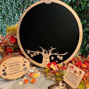 Wedding Guest Book 跨境婚礼祝福语留言毕业赠言木质工艺品