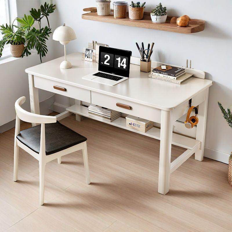 北欧新款长方形实木书桌卧室学习桌小户型居家办公桌带抽屉写字桌