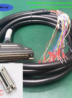 SCSI-HPDB68公头带编号数据线/号码管/压管型端子转接线/分线器