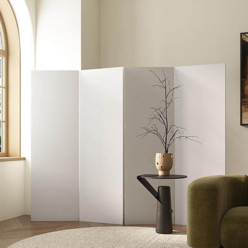 现代极简屏风隔断客厅茶室简约折叠无图案纯色可绘画 画公司移动