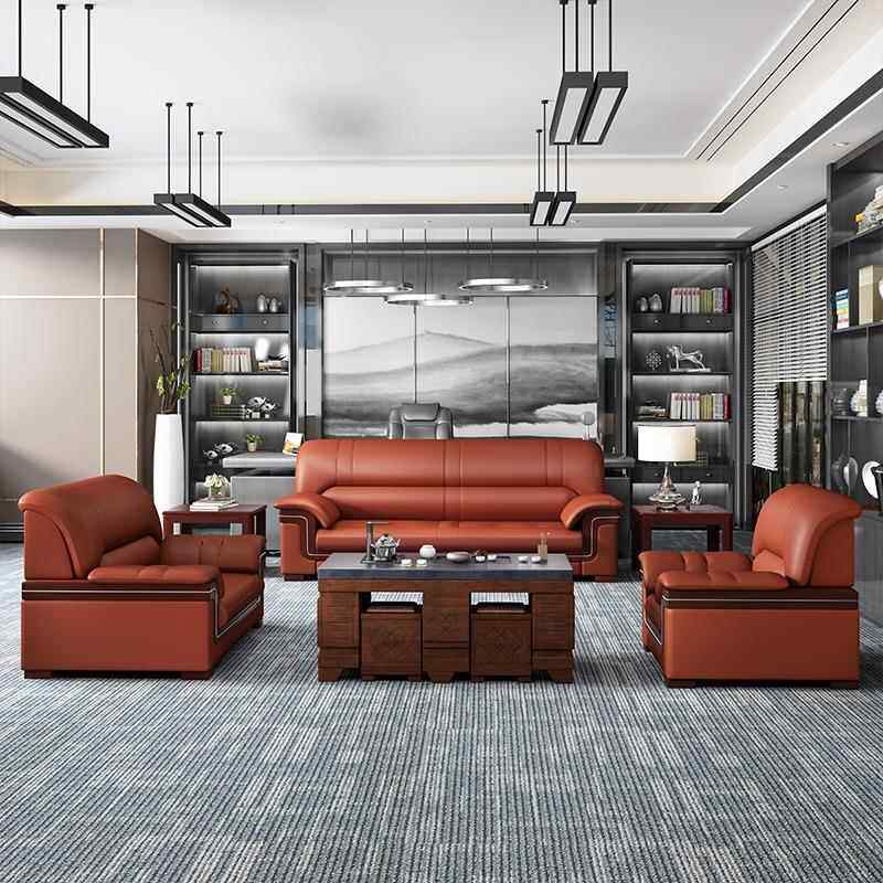 办代公室沙mc71发茶组合现简约中式商务接待三几人沙位发