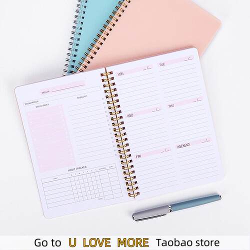 A5 Agenda Planner Notebook Diary Weekly Planner 52 Week Goal