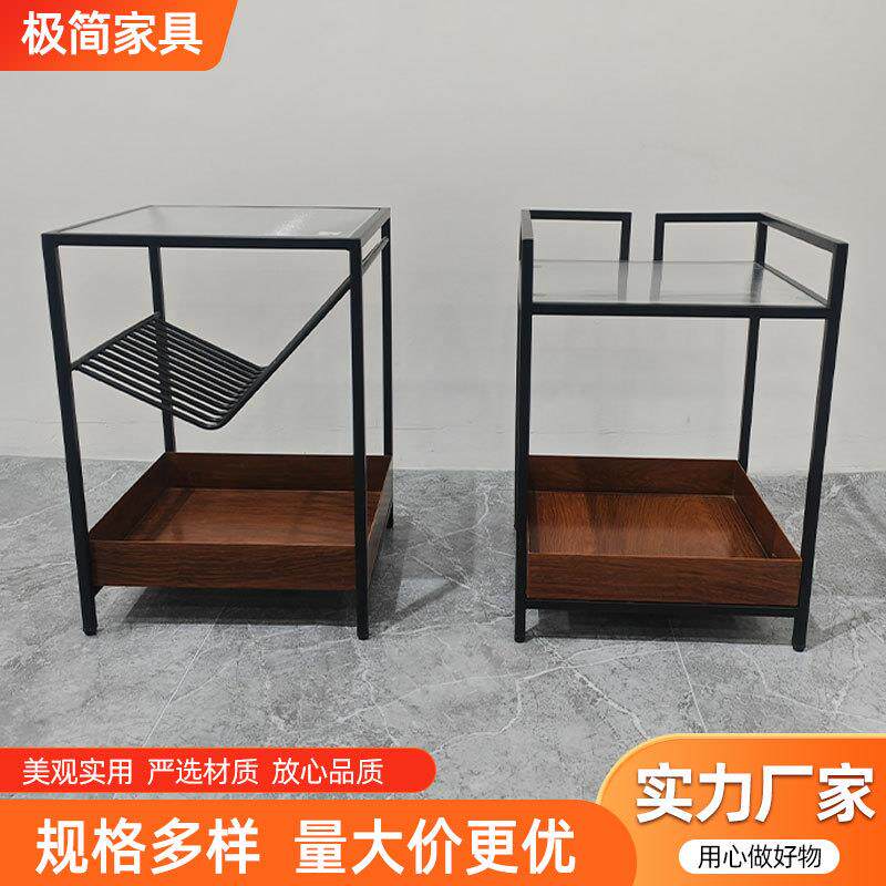 简约客厅沙发边几铁转印方盒子茶几创意小户型卧室床头柜边几