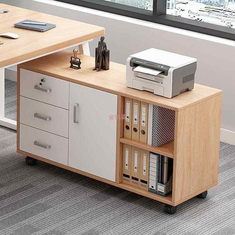 文件柜办公桌边柜侧柜带轮桌下储物柜矮柜小柜子移动收纳柜抽屉柜