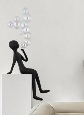 抽象10406人物吹泡泡厅雕塑落地大摆件酒店大堂软代装饰品现术艺