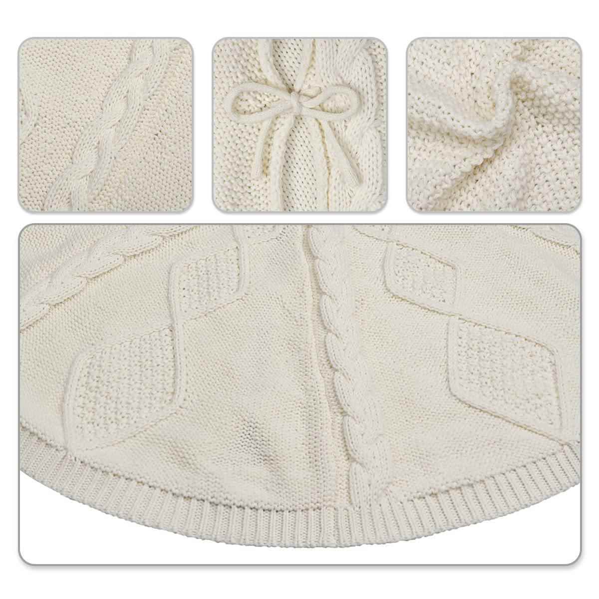 圣节品新针织饰树裙奶白色针织圣诞树FIJ围诞裙圣诞树装品