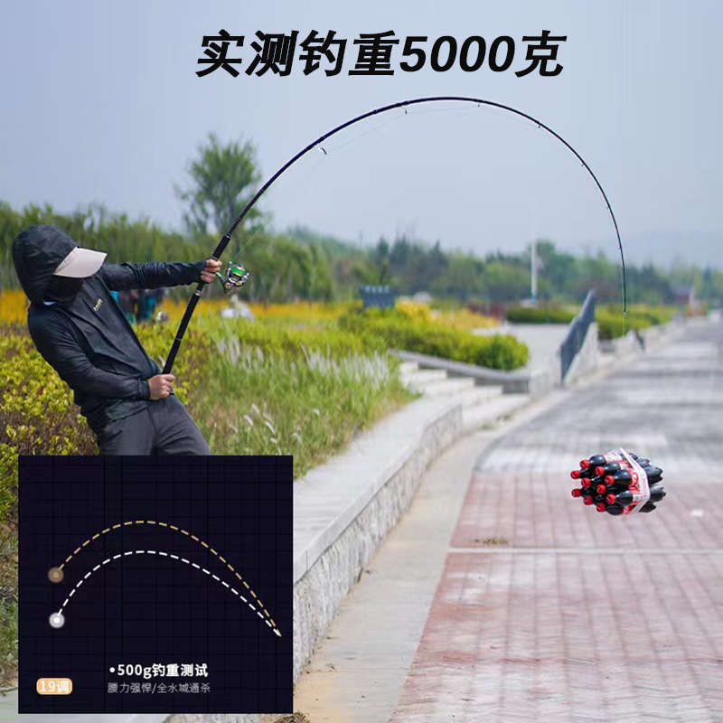 超远投路亚竿超硬碳素直柄枪柄H调雷强轻雷锚鱼岸钓波爬铁板竿钓