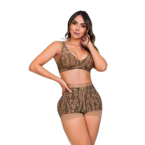 V 96419 Leopard Print Jelly Large Size Bra 豹纹文胸