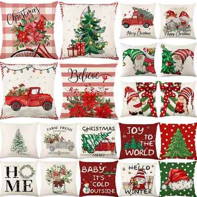 Christmas Decoration Cushion Pillow Cover 45x45cm Throw Pill