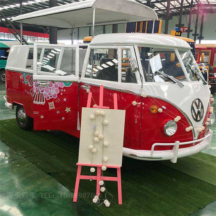 多功能移动三轮四轮餐车电动摆摊美食小吃餐车早餐流动复古快餐车