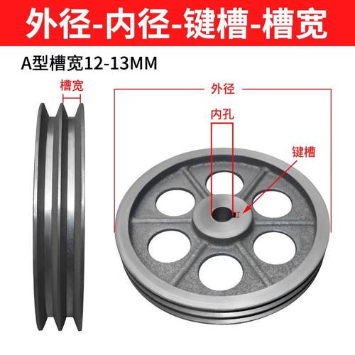 铡草机双槽双A型皮带轮 内孔24.毫米28毫米，直径100-200毫米