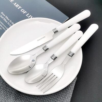 Western Tableware Knife Fork Tea Spoon Cutlery Set 勺叉刀子