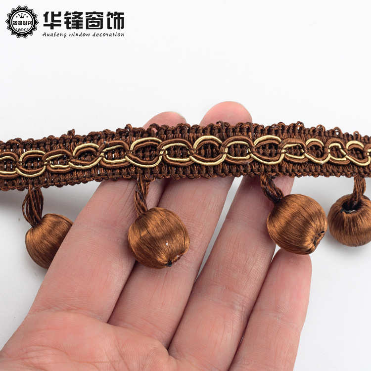 窗帘花边吊坠配件辅料吊穗帘头窗幔吊球现代包丝加密木珠子装饰边
