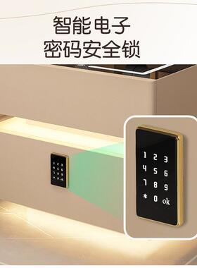 智能床头纳柜带灯网红023现新款卧室全2实木P366密码锁床边收柜简