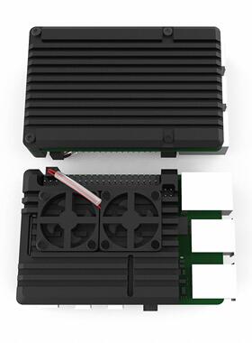 树莓派4代外壳RaspberryPi4B铝合金散热兼容pi2B/3B/3B+/4B双风扇