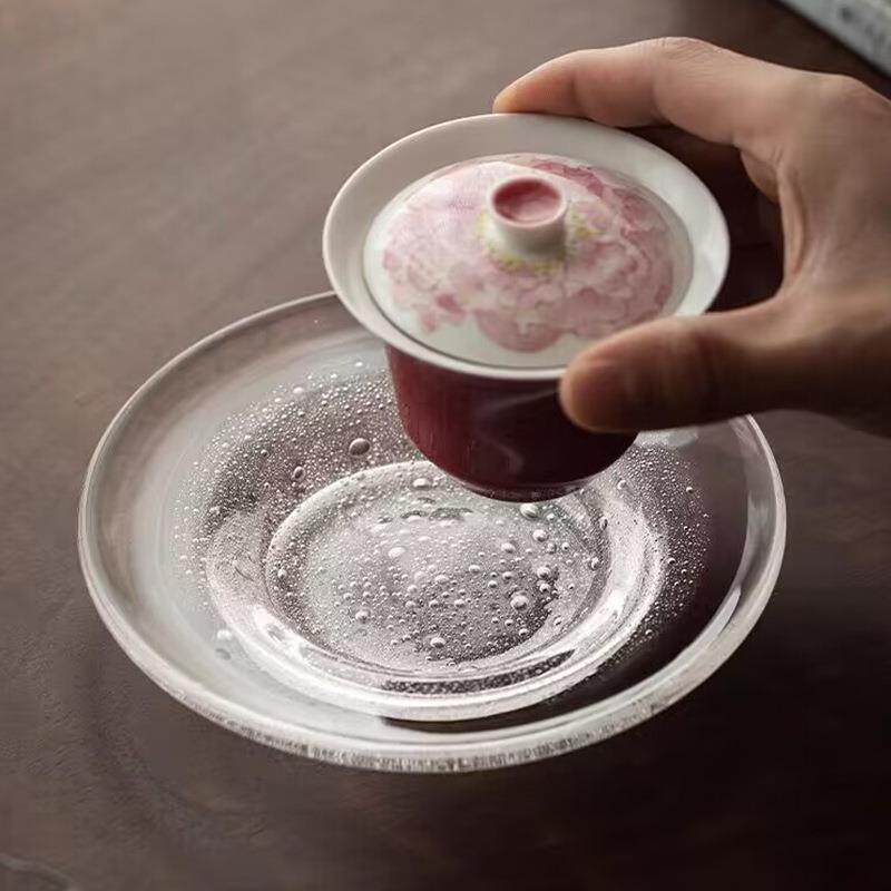 11气泡玻璃壶承菜茶托家茶壶托盘OPC茶点盘日料碟用F子果盘餐盘凉