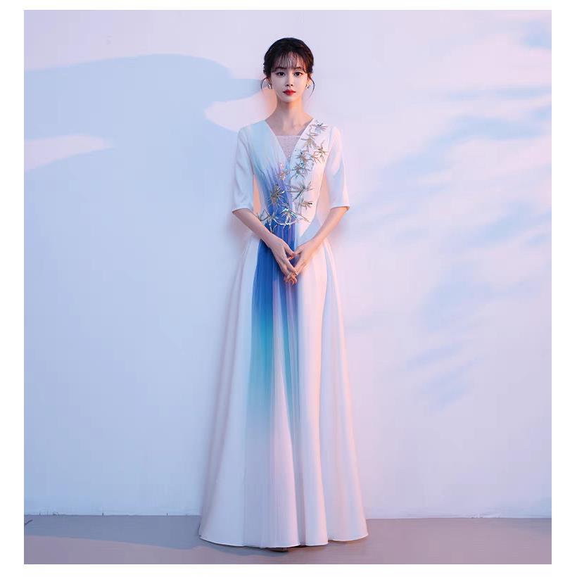 高档服服大合唱演出女长成人指挥服舞台表裙演学生朗诵礼服新款古