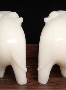 白玉大象摆件  阿富汗白玉吉象办公开业送礼摆件批发